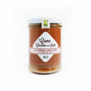 Crema para untar de choc. leche, almendras caramelizadas y flor de sal Eco 200 g. - ISABEL