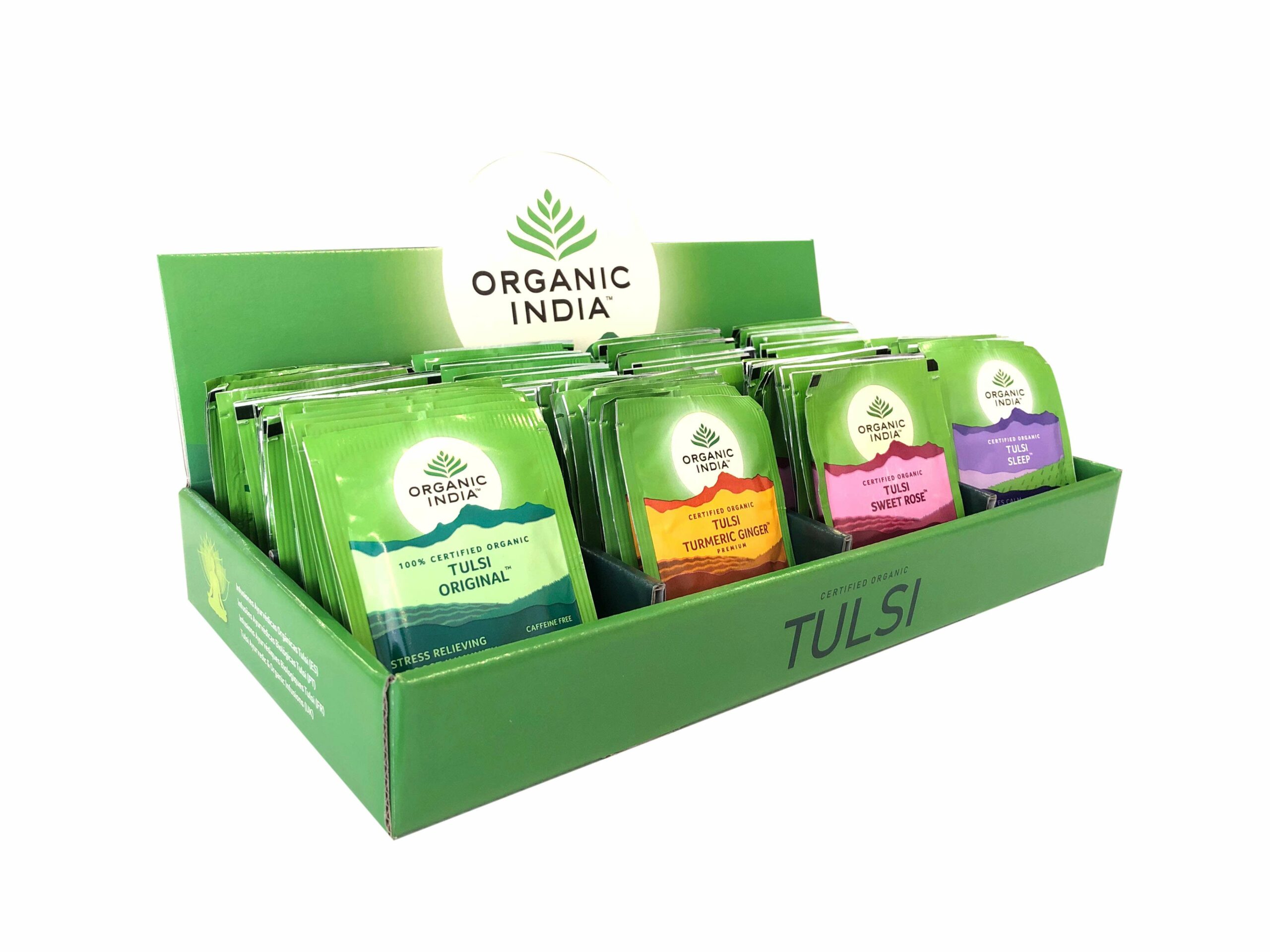 Caja dispensadora muestras Infusiones Organic India