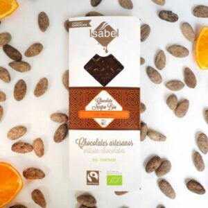 Tableta chocolate negro naranja valenciana Eco 80gr - ISABEL